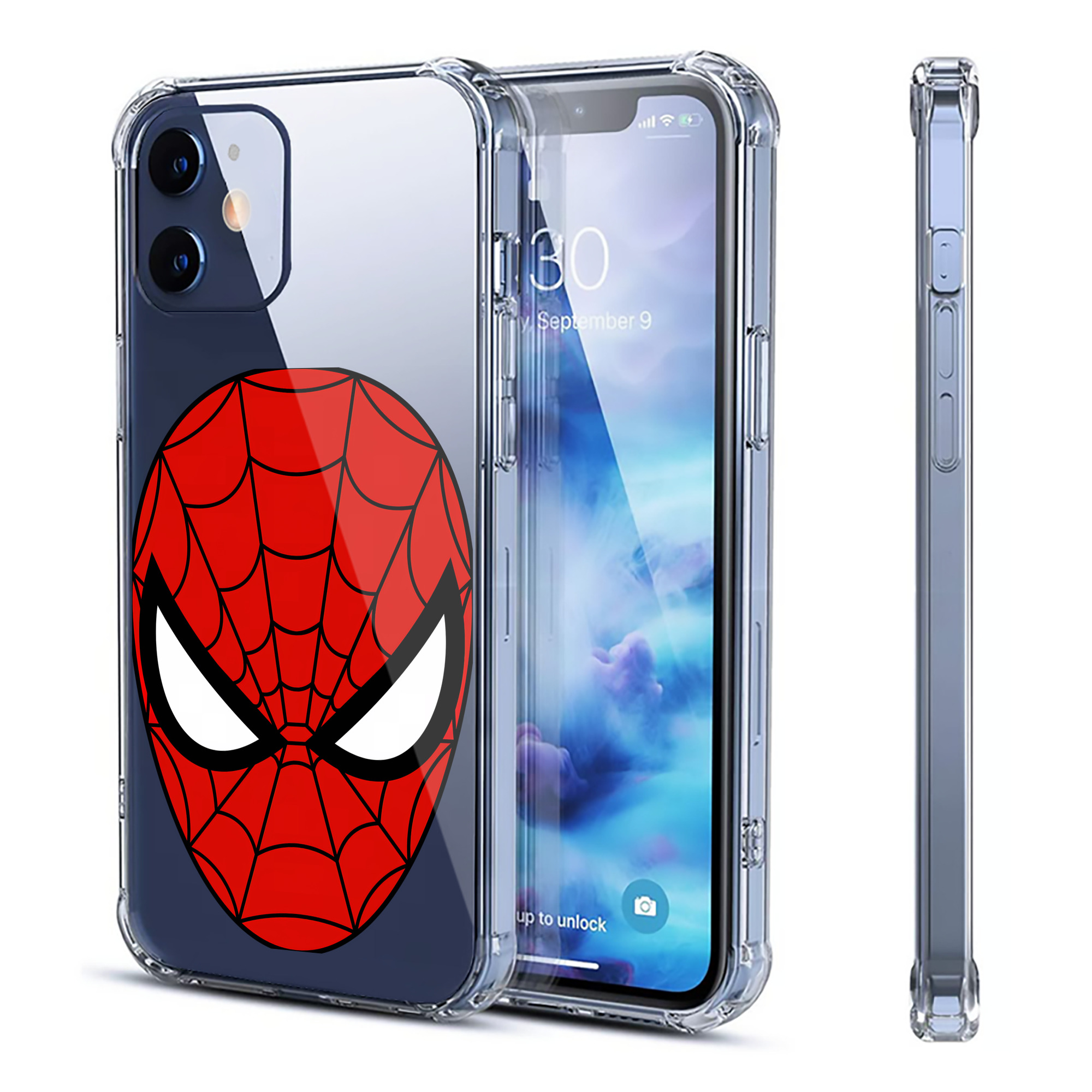 （画像用） Spider Man スパイダーマン 【iPhone 12シリーズ対応】透明スマホケース（クリアソフトケース）